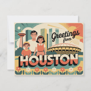 Carte postale vintage Houston   Salutations de Hou