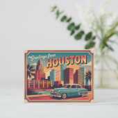 Carte postale vintage Houston | Salutations de Hou (Debout devant)