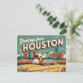 Carte postale vintage Houston | Salutations de Hou (Debout devant)