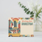 Carte postale vintage Houston | Salutations de Hou (Debout devant)