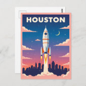Carte Postale Vintage Houston Space City (Devant / Derrière)
