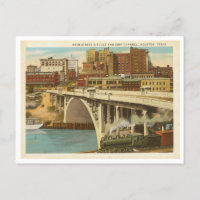 Vintage Houston Texas Main St Viaduc Channel