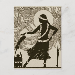 Carte Postale Vintage Hula Girl
