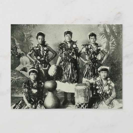 Carte Postale Vintage Hula Portait (Devant)