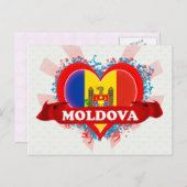 Carte Postale Vintage I Love Moldova (Devant / Derrière)