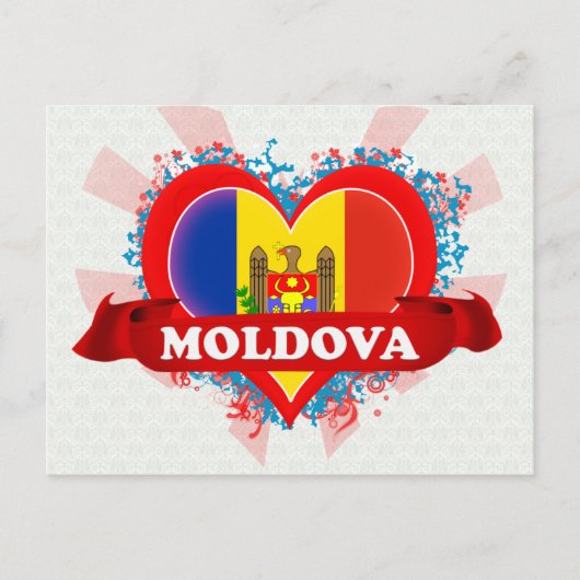 Carte Postale Vintage I Love Moldova (Devant)