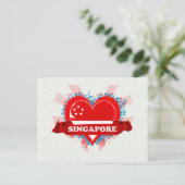 Carte Postale Vintage I Love Singapour (Debout devant)