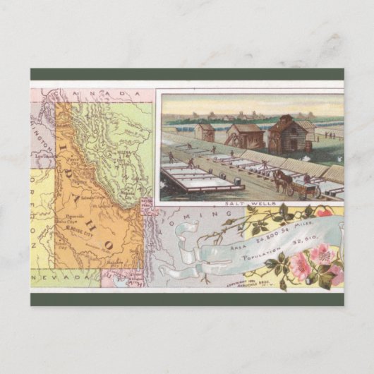 Carte Postale Vintage Idaho Map (Devant)
