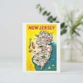 Carte postale vintage illustrée du New Jersey (Debout devant)