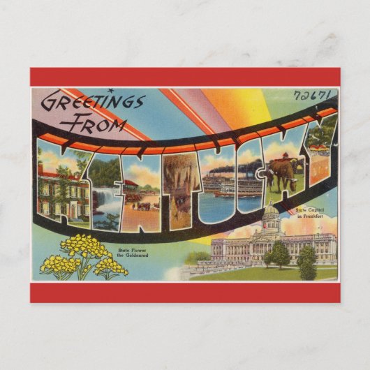 Carte Postale Vintage, image du Kentucky. (Devant)