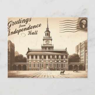 Carte postale vintage Independence Hall"