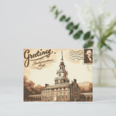 Carte postale vintage Independence Hall (Debout devant)