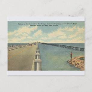 Carte postale vintage Indian Key Bridge Florida Ke