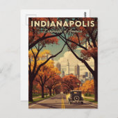 Carte Postale Vintage Indiana Indianapolis (Devant / Derrière)