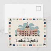 Carte postale vintage Indianapolis | Salutations d (Devant / Derrière)
