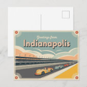 Carte postale vintage Indianapolis | Salutations d (Devant / Derrière)