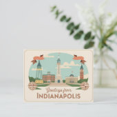 Carte postale vintage Indianapolis | Salutations d (Debout devant)