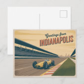 Carte postale vintage Indianapolis | Salutations d (Devant / Derrière)