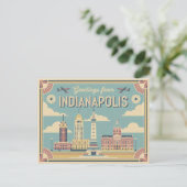 Carte postale vintage Indianapolis | Salutations d (Debout devant)