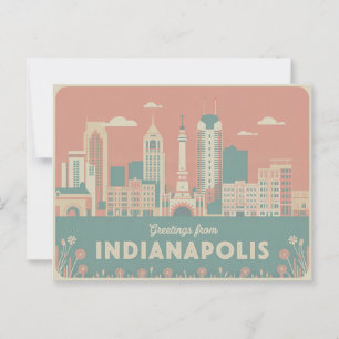 Carte postale vintage Indianapolis   Salutations d