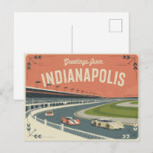 Carte postale vintage Indianapolis | Salutations d (Devant / Derrière)