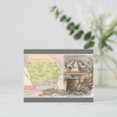 Carte Postale Vintage Iowa Map (Debout devant)