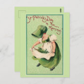 Carte Postale Vintage irlandaise ramasseuse Shamrock (Devant / Derrière)