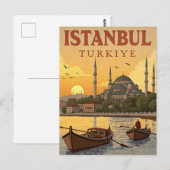 Carte Postale Vintage Istanbul Travel (Devant / Derrière)