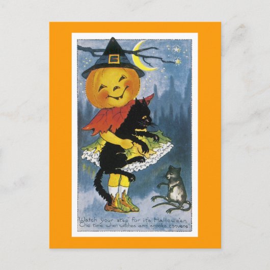 Carte Postale Vintage Jack o' Lantern (Devant)