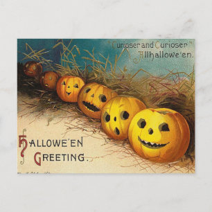 Carte postale vintage Jack O'Lanterns Halloween