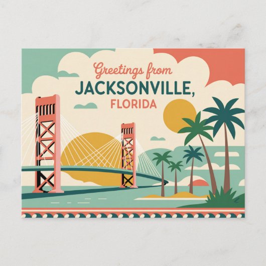 Carte postale vintage Jacksonville | Salutations d (Devant)