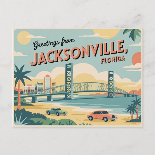 Carte postale vintage Jacksonville | Salutations d (Devant)