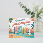 Carte postale vintage Jacksonville | Salutations d (Debout devant)