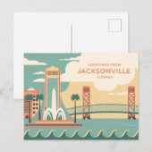 Carte postale vintage Jacksonville | Salutations d (Devant / Derrière)