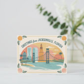 Carte postale vintage Jacksonville | Salutations d (Debout devant)