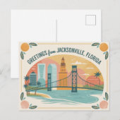 Carte postale vintage Jacksonville | Salutations d (Devant / Derrière)