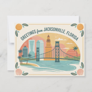 Carte postale vintage Jacksonville   Salutations d