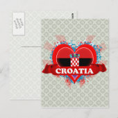 Carte Postale Vintage J'aime Croatie (Devant / Derrière)