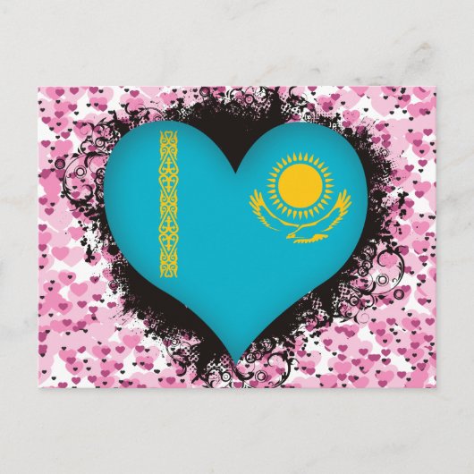 Carte Postale Vintage J'aime Kazakhstan (Devant)
