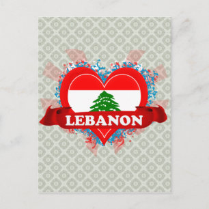 Carte Postale Vintage J'aime le Liban