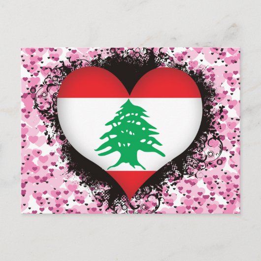 Carte Postale Vintage J'aime le Liban (Devant)