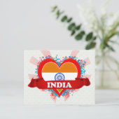 Carte Postale Vintage J'aime l'Inde (Debout devant)