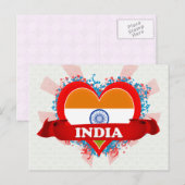 Carte Postale Vintage J'aime l'Inde (Devant / Derrière)