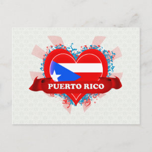 Carte Postale Vintage J'aime Porto Rico