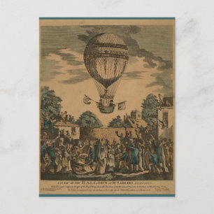 Carte Postale Vintage James Sadler Hot Air Ballon