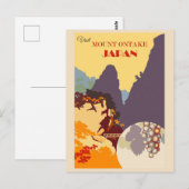 Carte Postale Vintage Japon Visite Mont Ontake (Devant / Derrière)