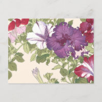 Vintage japonais Floral Art Purple Morning Glories