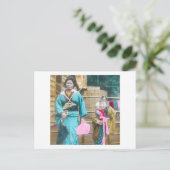 Carte Postale Vintage japonaise Lady et ses filles (Debout devant)