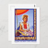 Carte Postale Vintage Java Bali Indonésie Voyage (Devant / Derrière)
