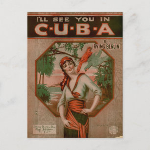 Carte Postale Vintage Je vous verrai à Cuba Voyage
